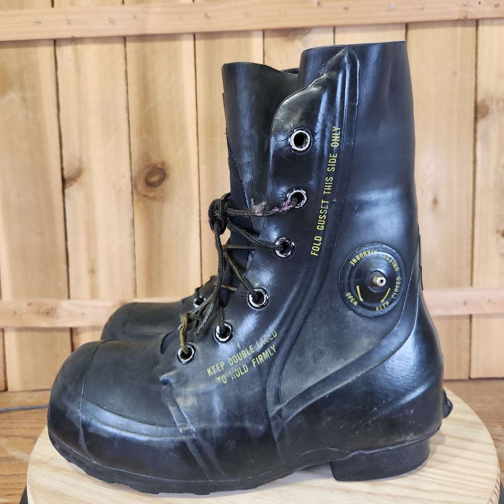 Vintage Bata US Military Mickey Mouse Rubber Boots Mens 6R Black Cold Weather